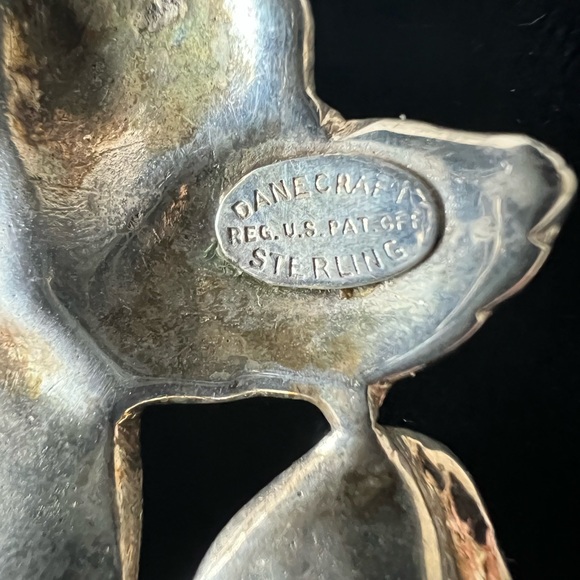 Vintage Danecraft US Patent Pending Sterling Silver Floral Bouquet Pin